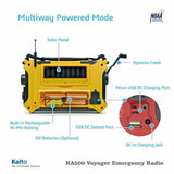 Kaito KA500 AM FM Shortwave Solar Crank Emergency Weather Alert Radio Yellow