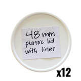 48 mm White Plastic Lids with Pressure Seal