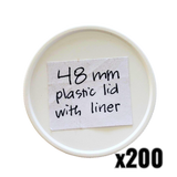 48 mm White Plastic Lids with Pressure Seal