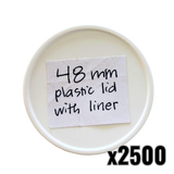 48 mm White Plastic Lids with Pressure Seal