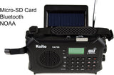 Kaito KA700 AM FM NOAA Weather Radio Recorder Bluetooth Dynamo & Solar - Black