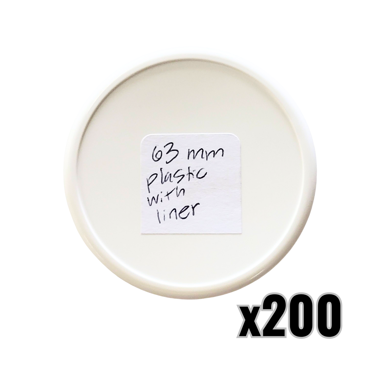 63mm Plastic Lids with Liner