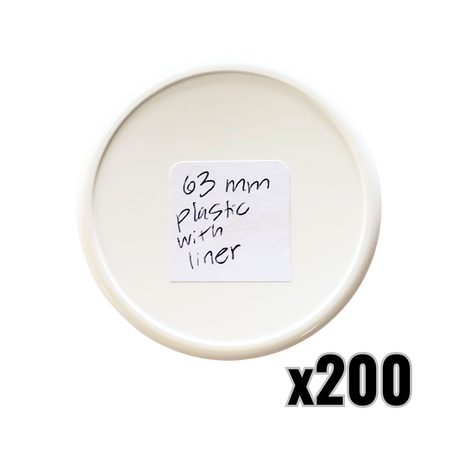 63mm Plastic Lids with Liner