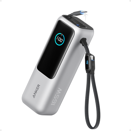Anker Laptop Power Bank (25K, 165W, Built-In and Retractable Cables)