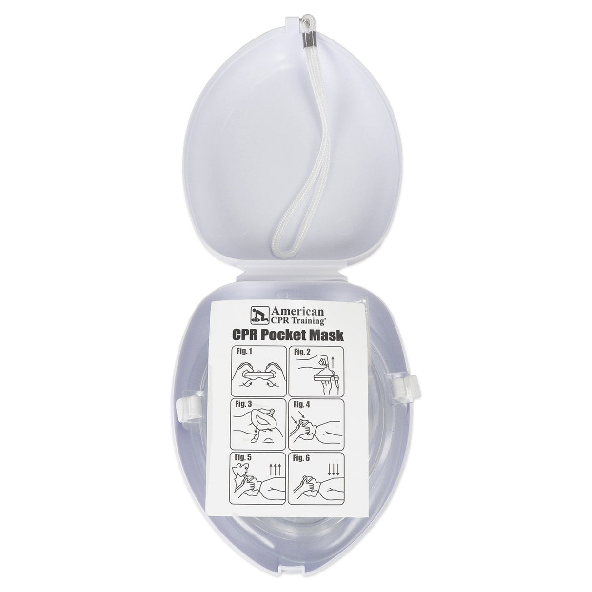 American CPR Pocket Mask, Plastic Case, Adult/Child/Infant with O2 Inlet