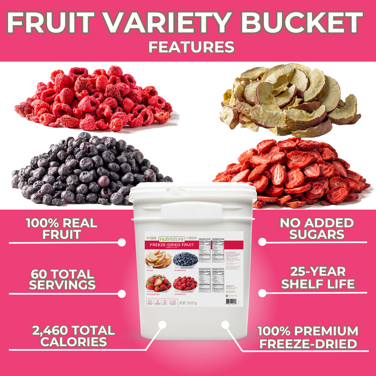 Freeze Dried Fruit Variety Bucket