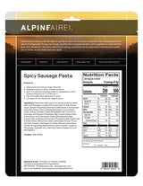 AlpineAire Spicy Sausage Pasta | Cook-in-Pouch Meal