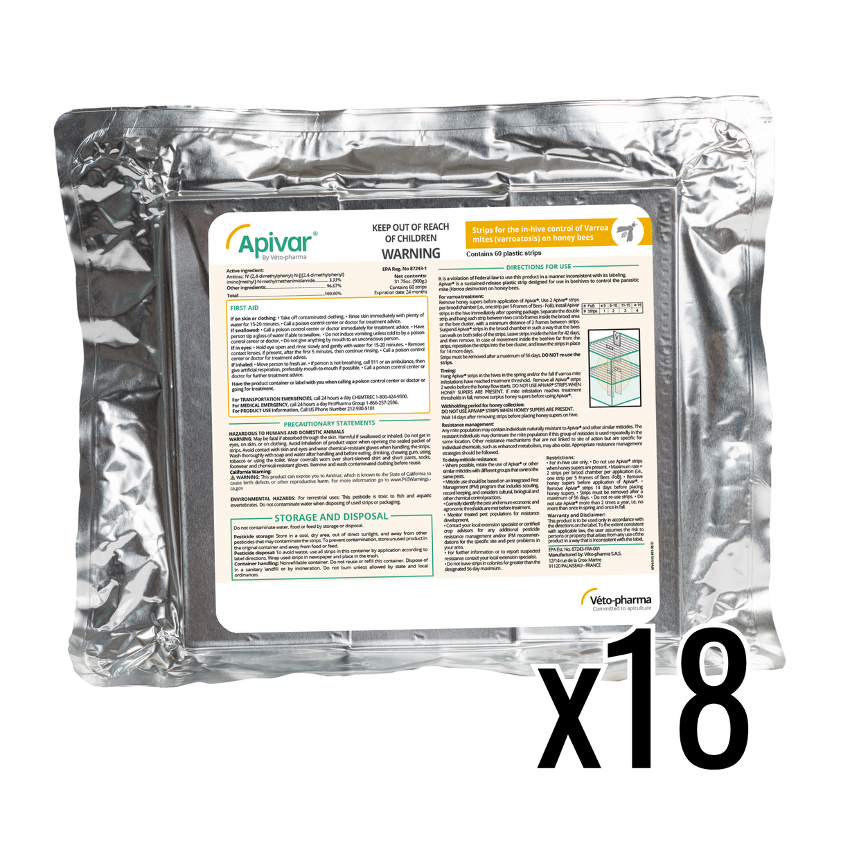 Apivar Original + Apivar 2.0 Varroa Mite Strips
