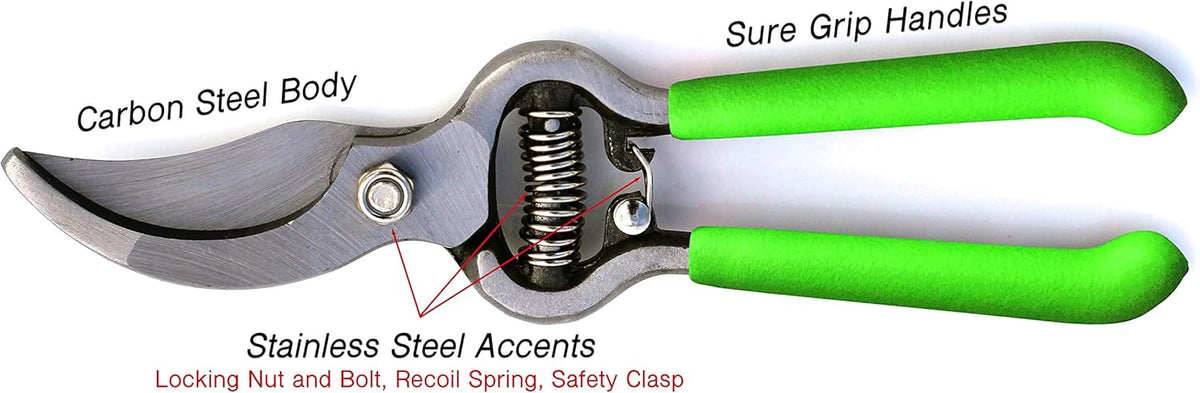 GARDEN GURU Classic Bypass Pruning Shears Clippers & Garden Tool Blade Sharpener