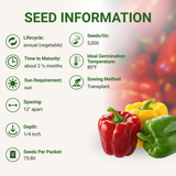 Garden Guru California Wonder Bell Pepper Seeds 3-Pack - Non-GMO