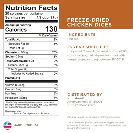 Chicken Dices Freeze Dried - #10 Can