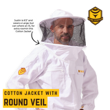 Classic Cotton Beekeeping Jacket with Round Veil
