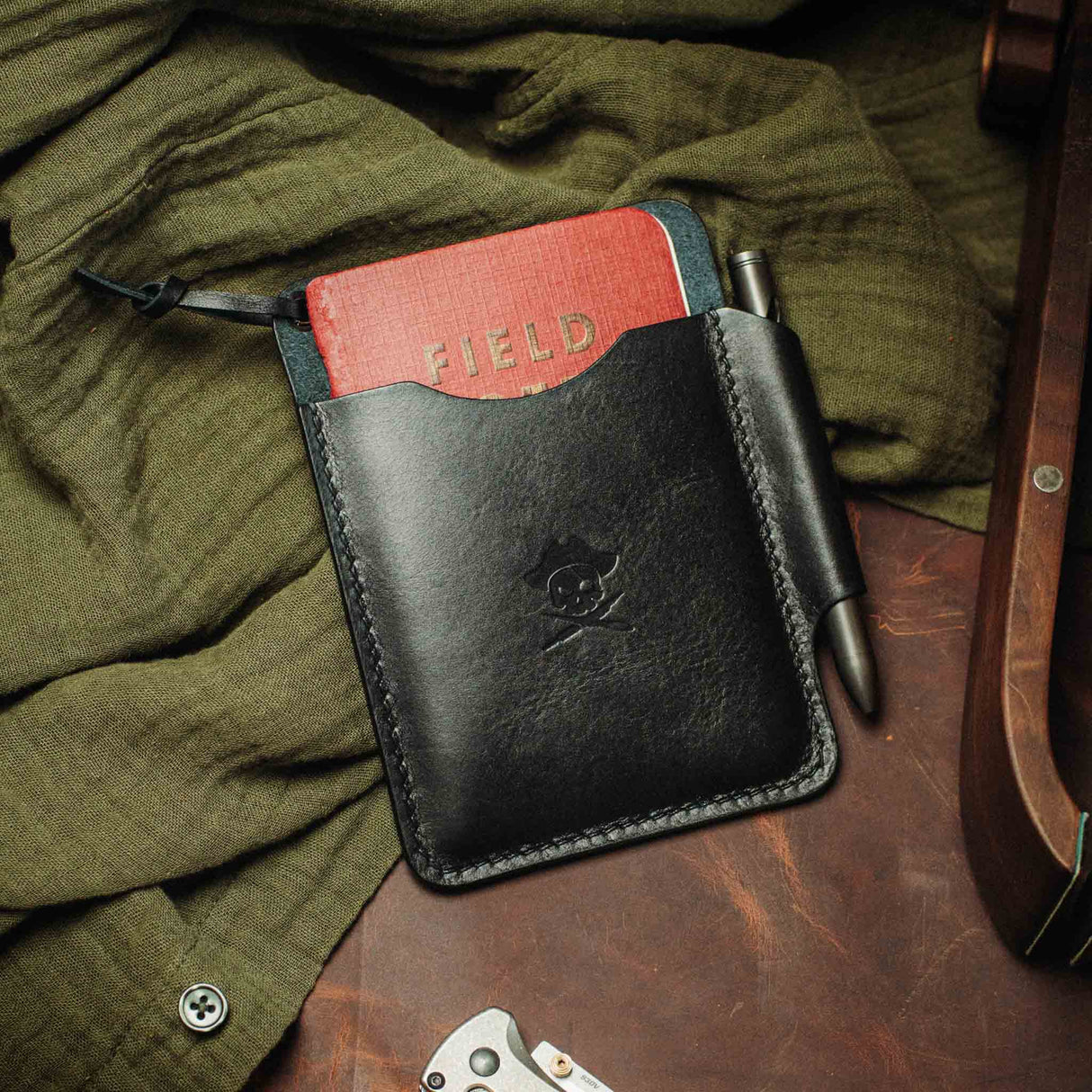 Pirate Goods First Mate Fatty Pocket Organizer – Large Leather EDC Organizer for Multi-Tool