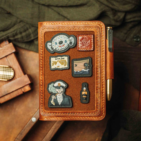 Pirate Goods Quartermaster v2 Passport Wallet – Leather Travel EDC Organizer with Velcro Panel & Field Notes Holder