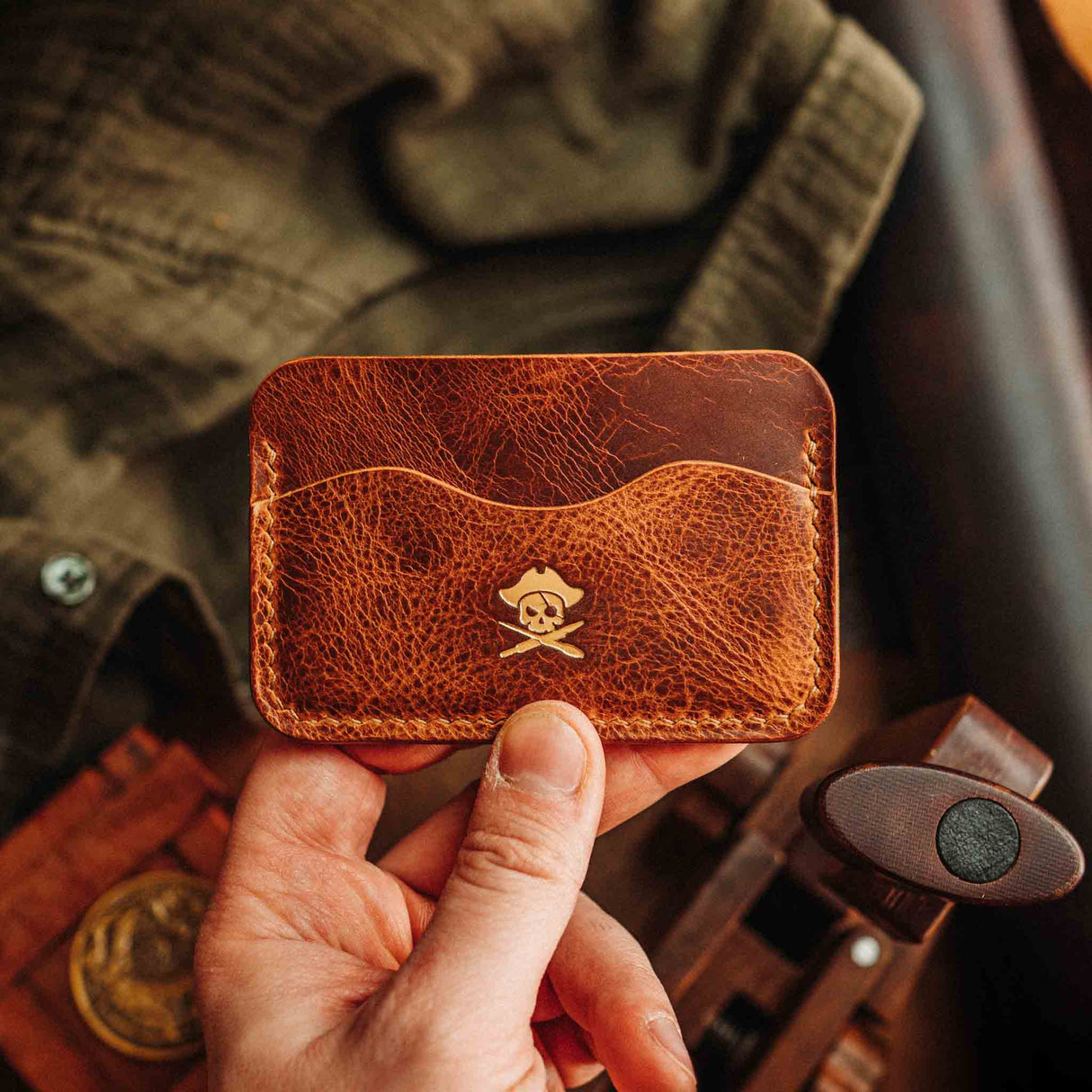 Pirate Goods Drunken Boatswain v2 Slim Wallet – Minimalist Leather EDC Card Holder