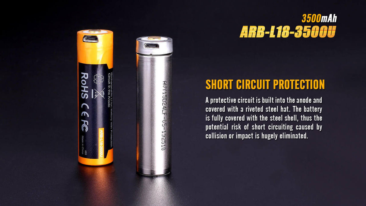 Fenix ARB-L18-3500U USB Rechargeable Li-ion 18650 Battery