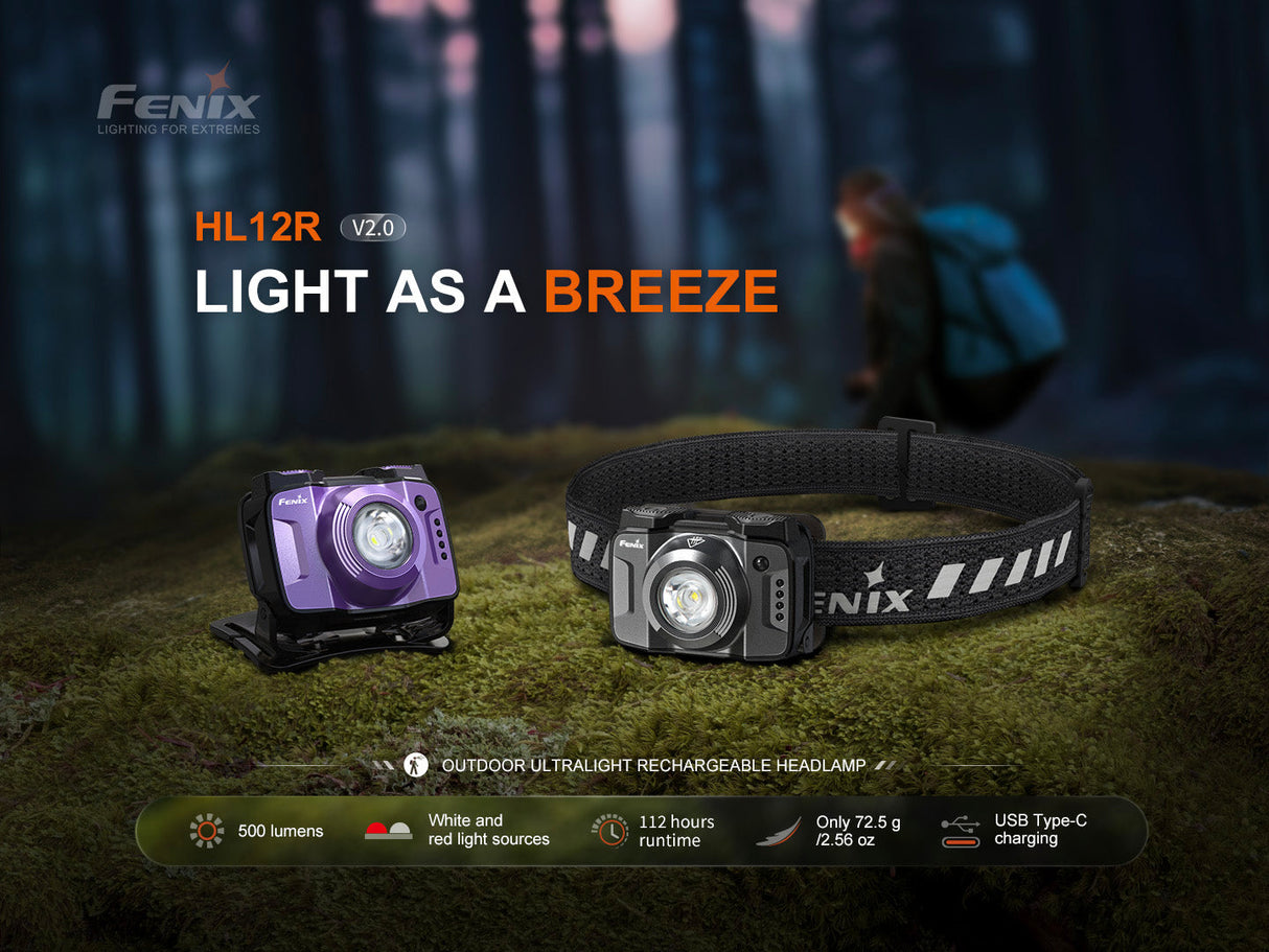 Fenix HL12R V2 Ultralight Outdoor Rechargeable Headlamp