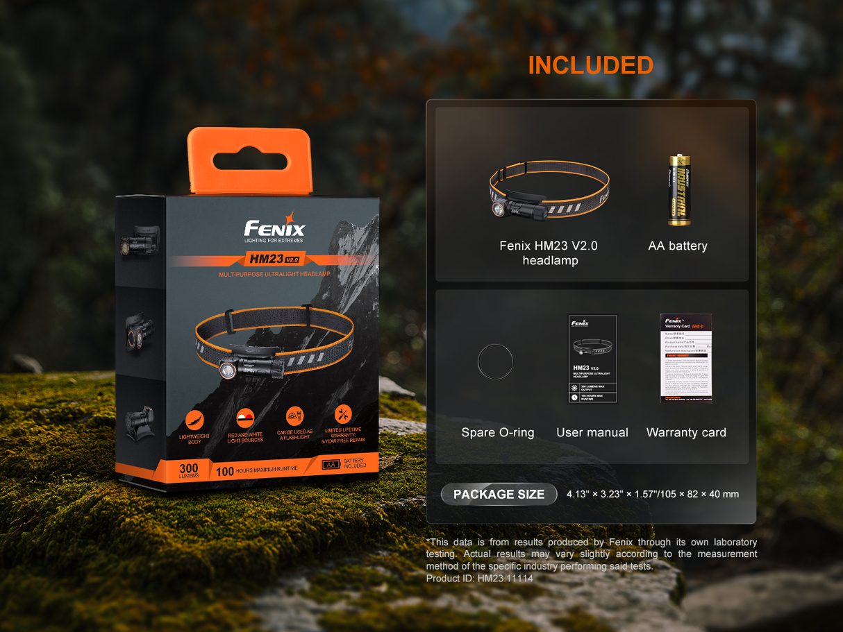 Fenix HM23 V2.0 Lightweight Detachable AA Headlamp
