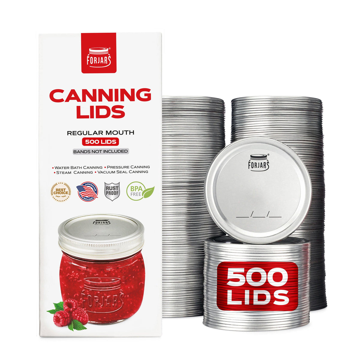 ForJars - 500 Regular Mouth Canning Lids