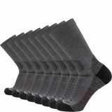 8 Pairs Graphite - Hike Crew Midweight Merino Wool Sock