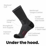 8 Pairs Graphite - Hike Crew Midweight Merino Wool Sock