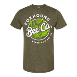 Heather Military Green Round Short Sleeve Shirt