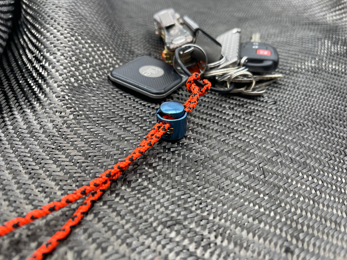 Titanium Double Cord Lock -  Blue Anodized ( Coming Back Soon )