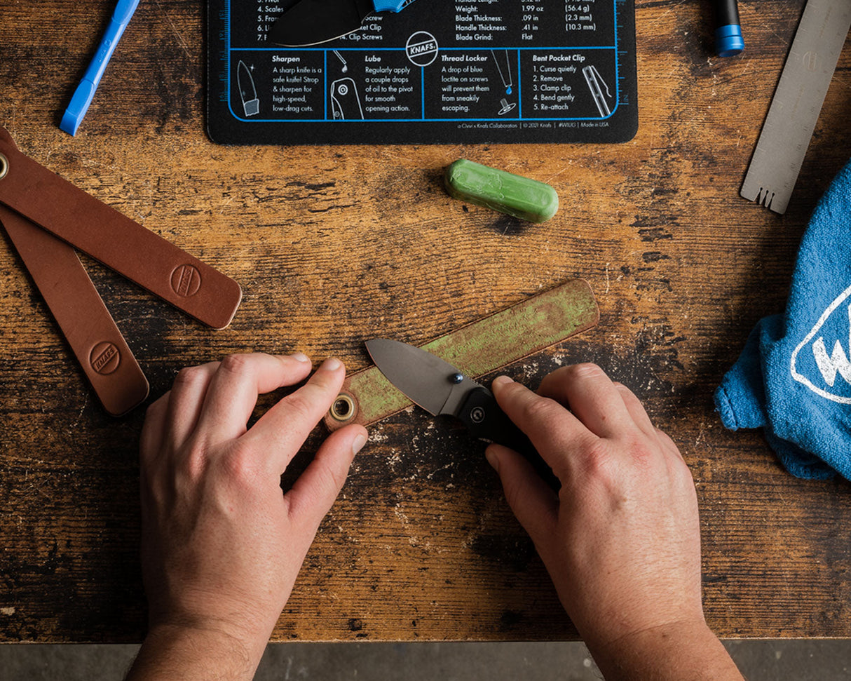 Leather Honing Strop for Pocket Knives