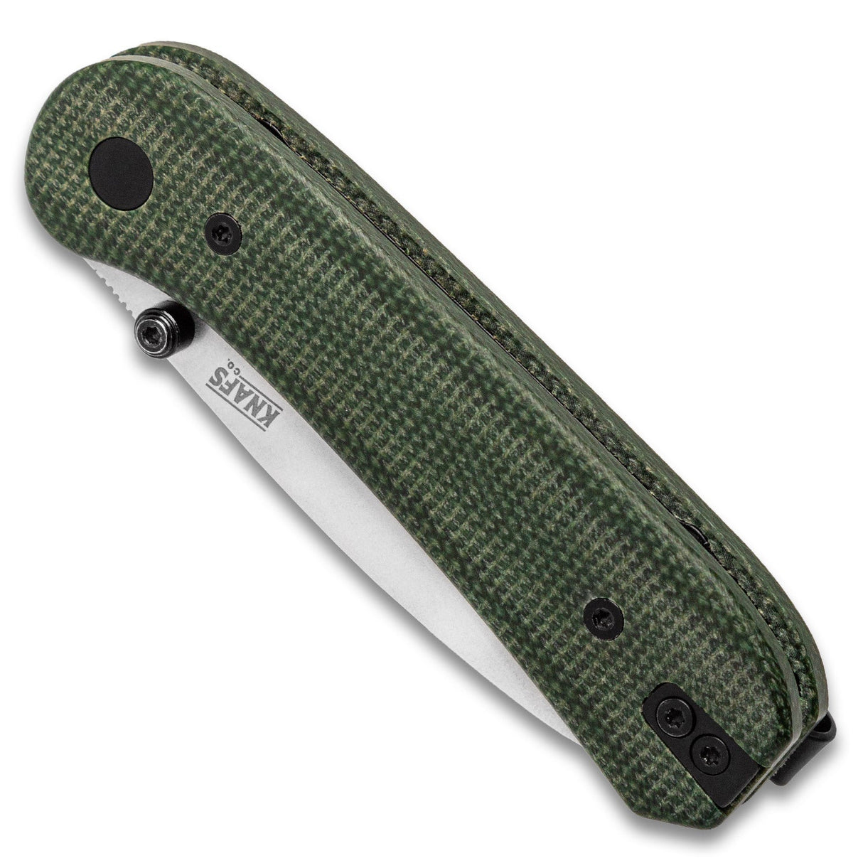 Lander 1 Pocket Knife - Contoured Green Micarta - 14C28N