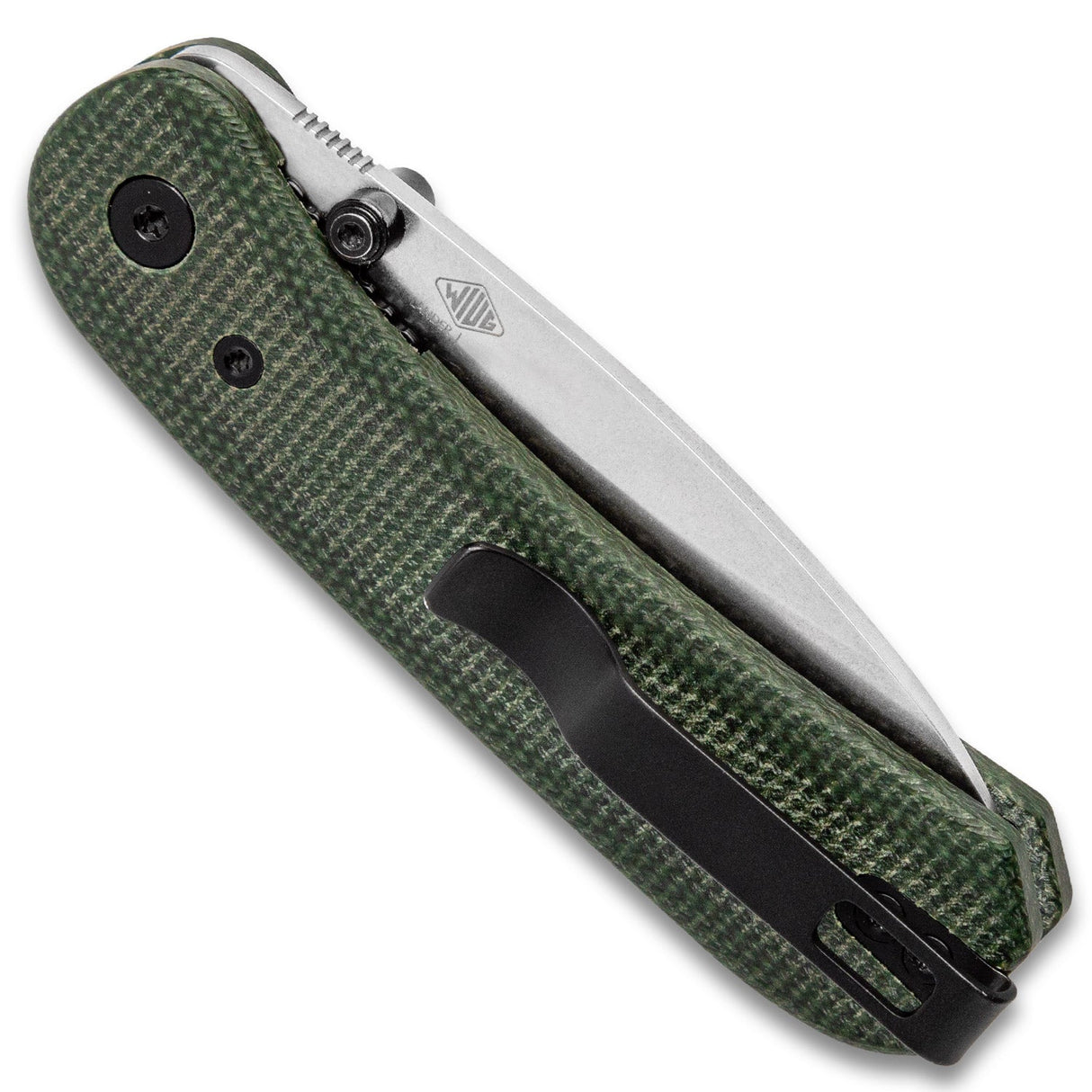 Lander 1 Pocket Knife - Contoured Green Micarta - 14C28N