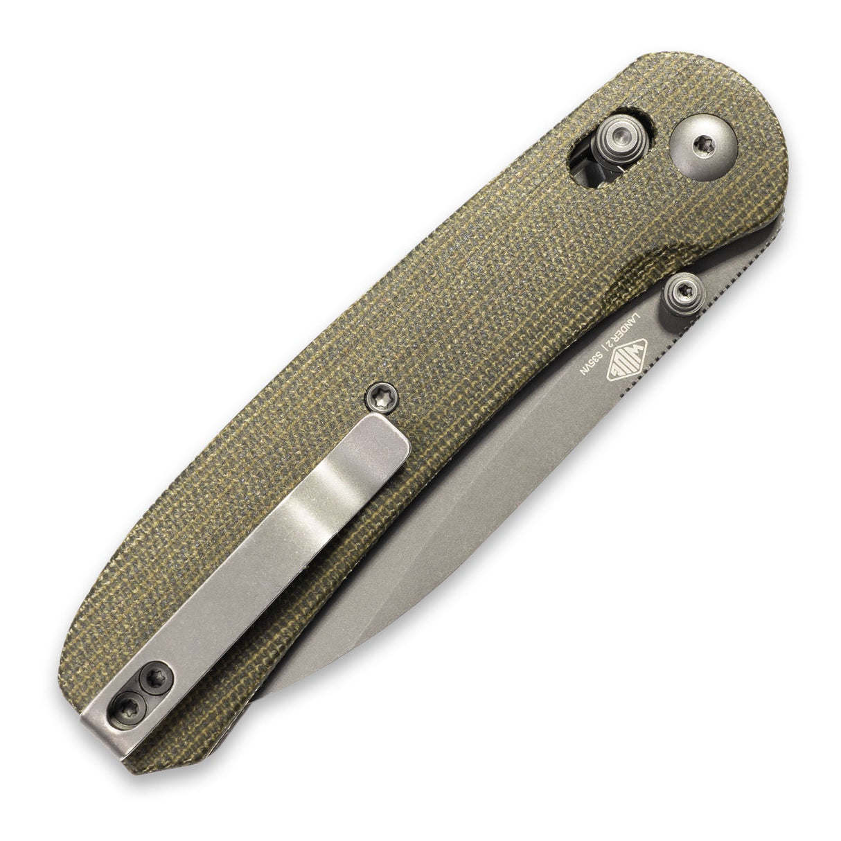 Lander 2 Pocket Knife - Green Micarta - Clutch Lock