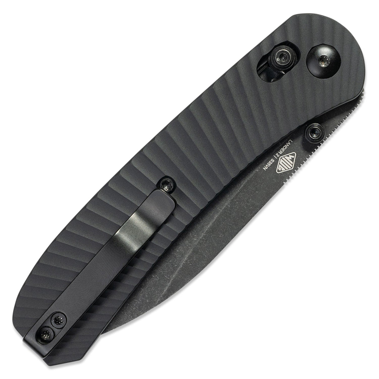 Lander 2 Knife Scales - Aluminum Solar Flare - Black