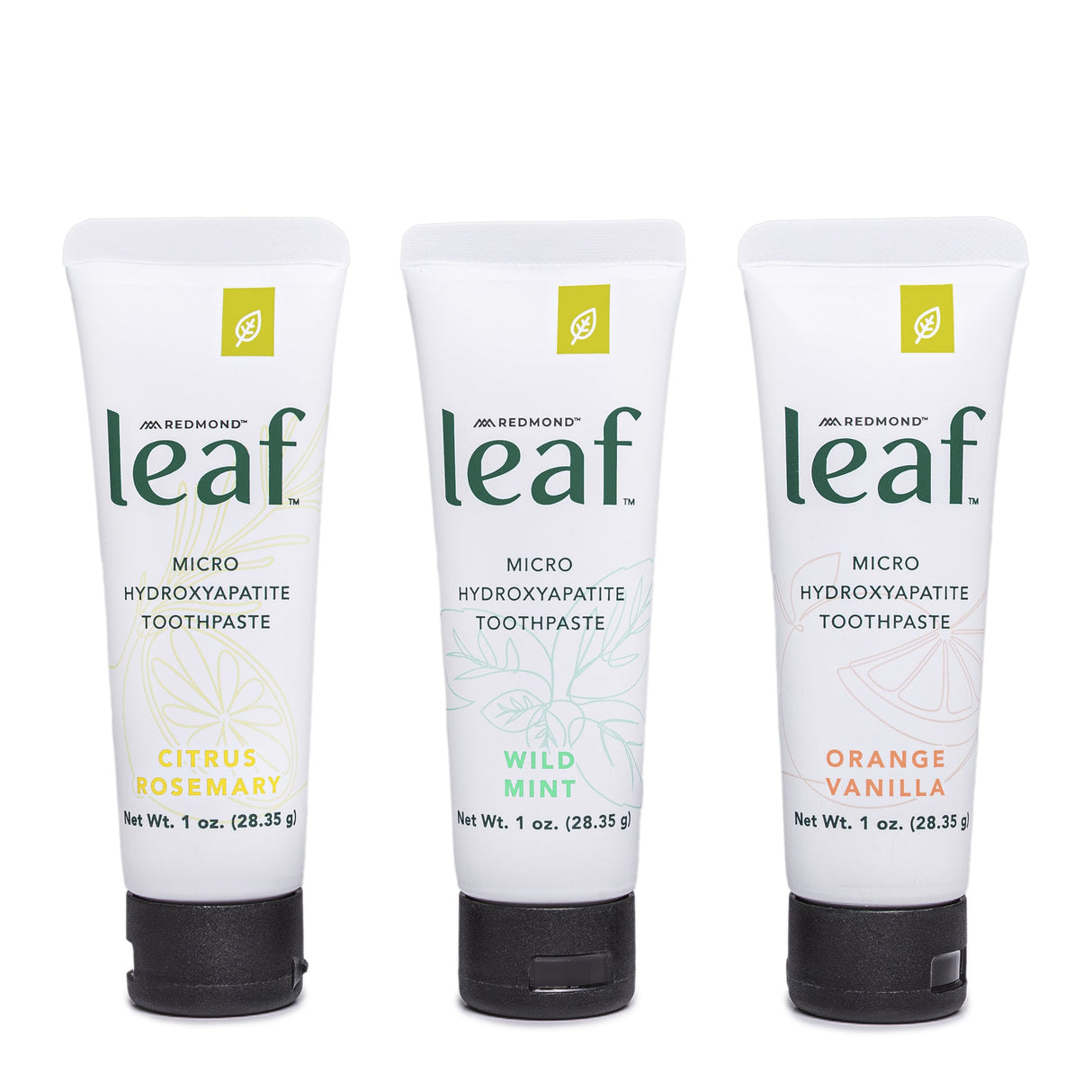 Leaf Toothpaste Variety Pack (3 Count, 1 oz Tube of each flavor)