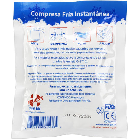 4" x 5" Urgent First Aid Instant Cold Compress, 1 Each