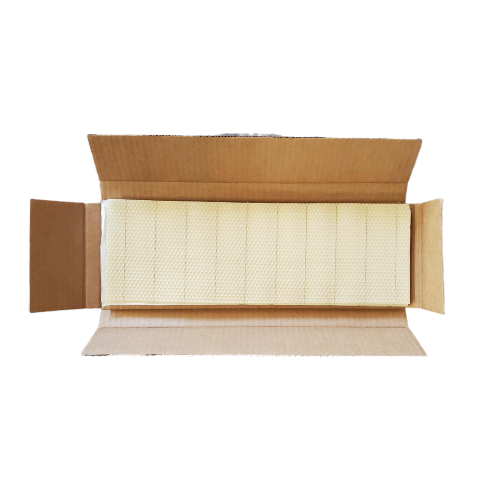 Medium Beeswax Foundation - Wired With Hooks - 5 5/8-inch