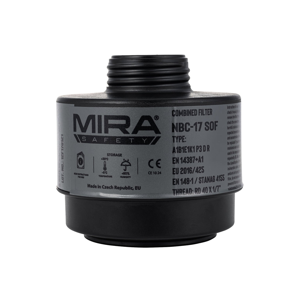 Lightweight CBRN Gas Mask Filter NBC-17 SOF 40mm Thread - 10 Year Shelf Life