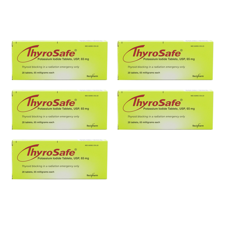 FDA Approved Thyrosafe Potassium Iodide (KI) Tablets - Protects Against Radioactive Iodine