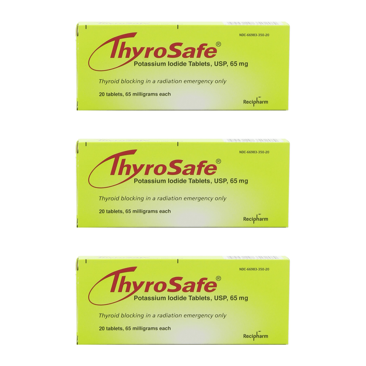 FDA Approved Thyrosafe Potassium Iodide (KI) Tablets - Protects Against Radioactive Iodine