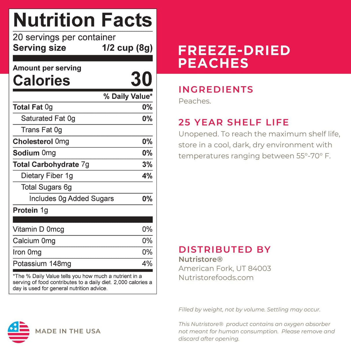 Peaches Freeze Dried - #10 Can