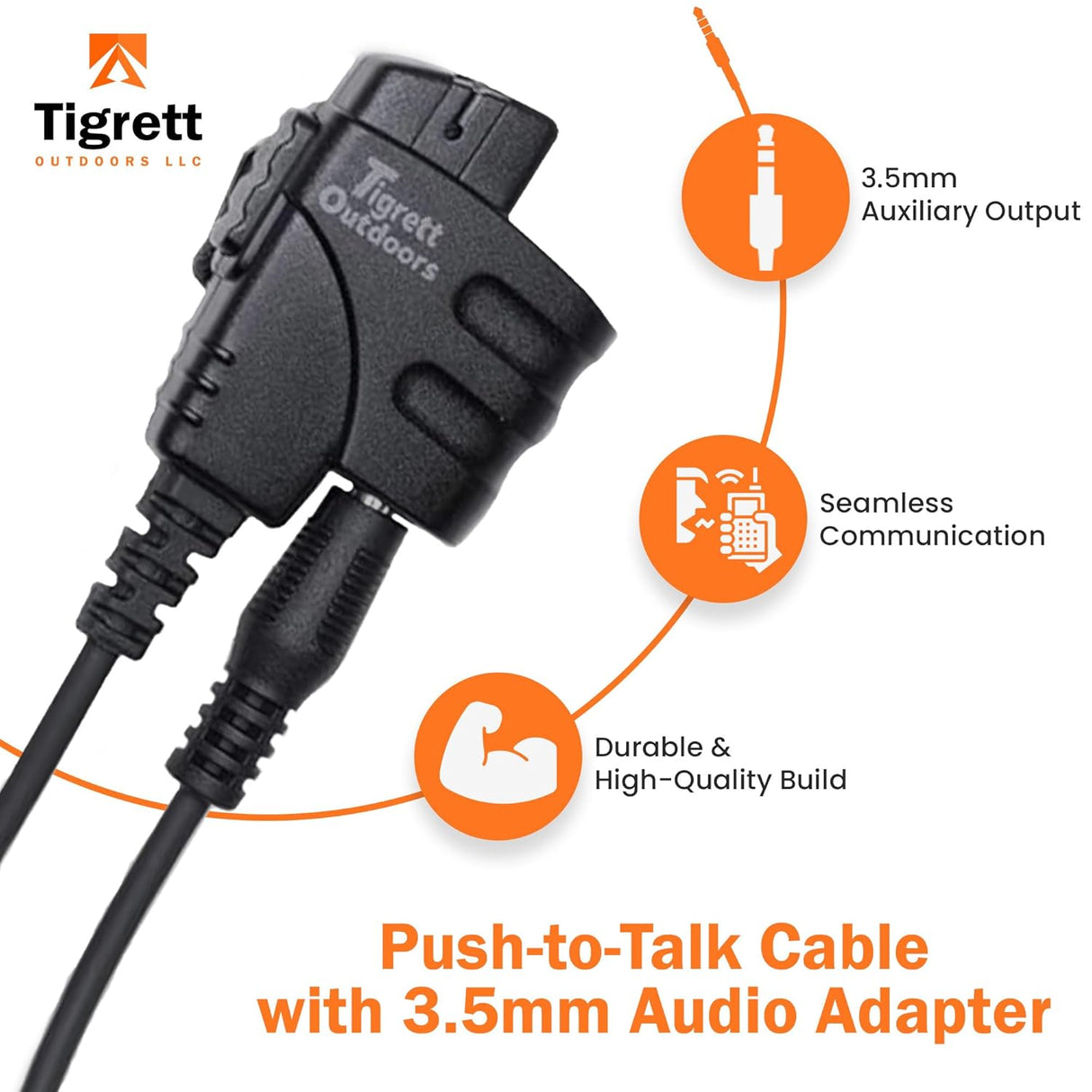 SMC cable (Shoot, Move, Communicate) Baofeng, Yaesu radios to Auxiliary Port for Electronic Earmuffs