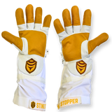 Sting Stopper Heavy Duty Goat Skin Beekeeping Gloves - Beekeeper White