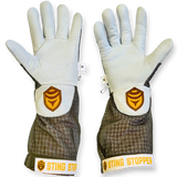 Sting Stopper Ventilated Goat Skin Beekeeping Gloves - Olive Green