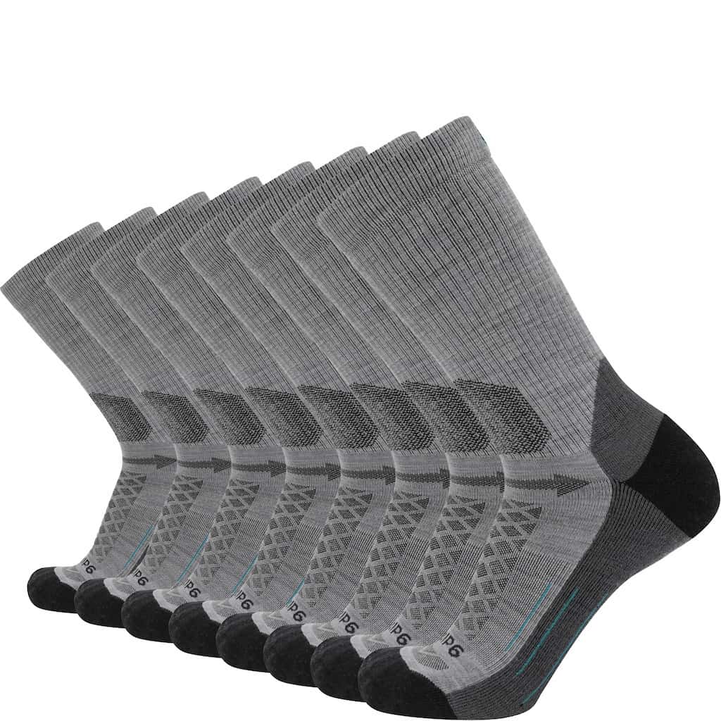 8 Pairs Stone - Hike Crew Midweight Merino Wool Sock