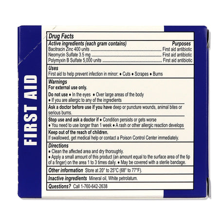 Triple Antibiotic Ointment, 0.5gm, 25 per box