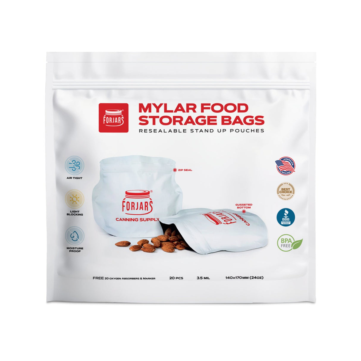 20 count 24oz Mylar Bags