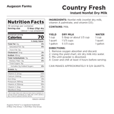 Country Fresh Instant Nonfat Dry Milk Can, 39 Servings