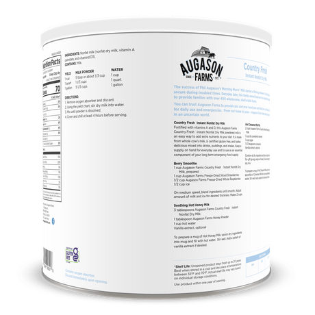 Country Fresh Instant Nonfat Dry Milk Can, 39 Servings