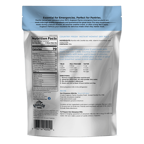 Country Fresh Instant Nonfat Dry Milk Pouch, 16 Servings