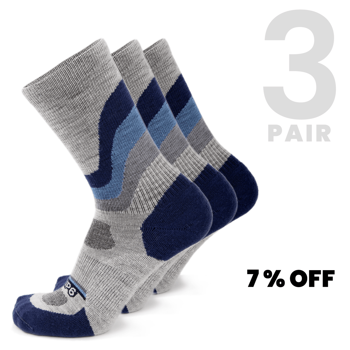 Wool Crew Socks - Overland Blue