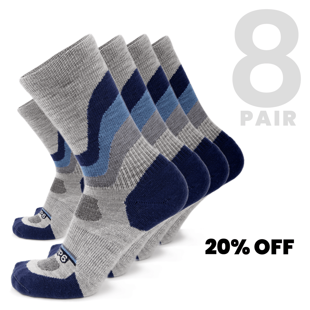 Wool Crew Socks - Overland Blue